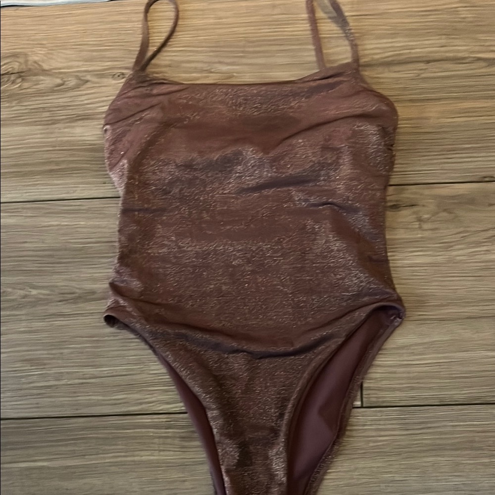 Vitamin A Brown Bodysuit One Piece with Shimmery Finish